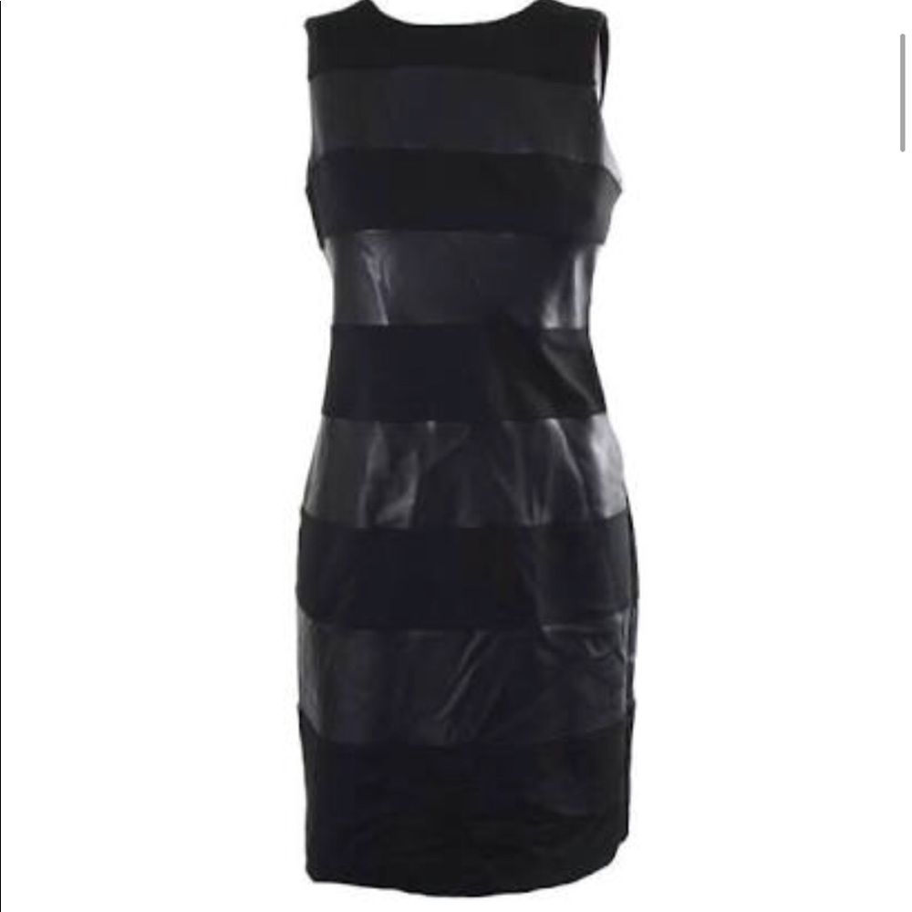 Black, faux leather, Calvin Klein dress